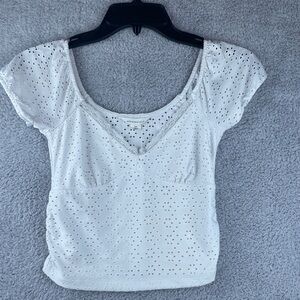 Aeropostale White Eyelet Blouse